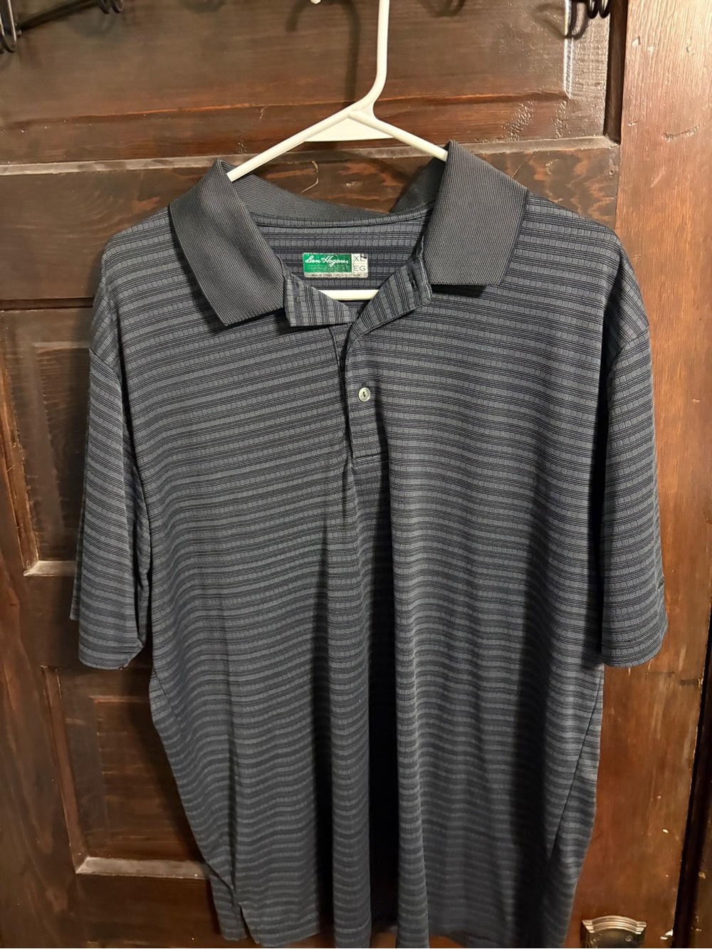 Stafford Men’s Gray Striped Polo Shirt